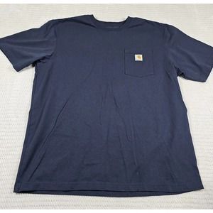 Carhartt Shirt Mens XL Original Fit Pocket Navy Short Sleeve